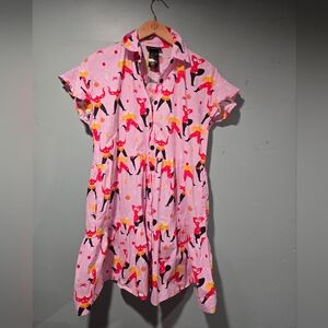 Nooworks Stargirl Eloise Button Down Shirt Dress Size S Flaw